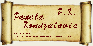 Pamela Kondžulović vizit kartica